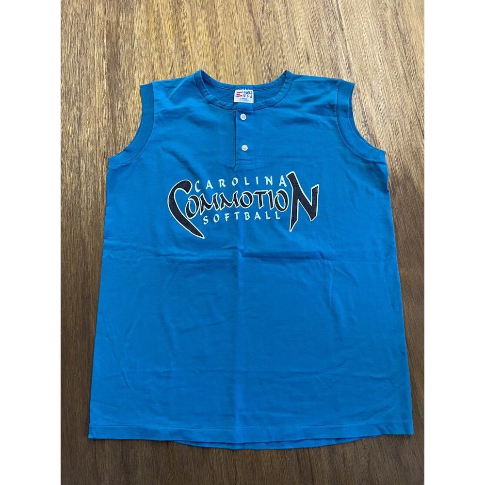 Carolina Commotion Softball Sleeveless Graphic Tee Blue Eagle USA Large